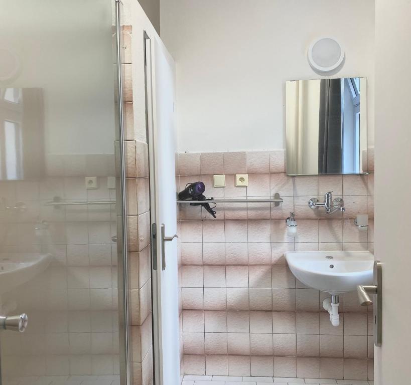 Koupelna v ubytování Hotel Labe