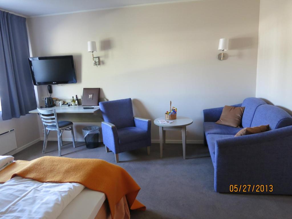 Posezení v ubytování Kysthotellet Rørvik