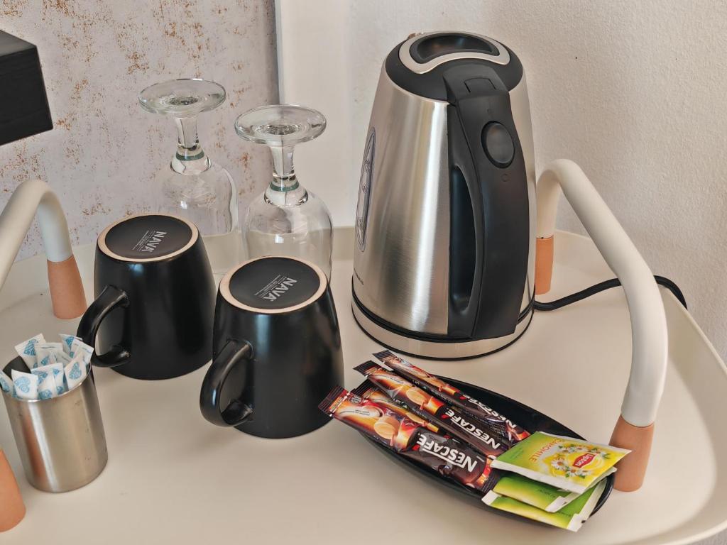 Coffee and tea making facilities at Hotel Valerios