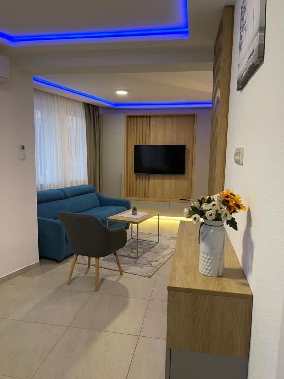 TV a/nebo společenská místnost v ubytování AS Apartmani Srebrno Jezero