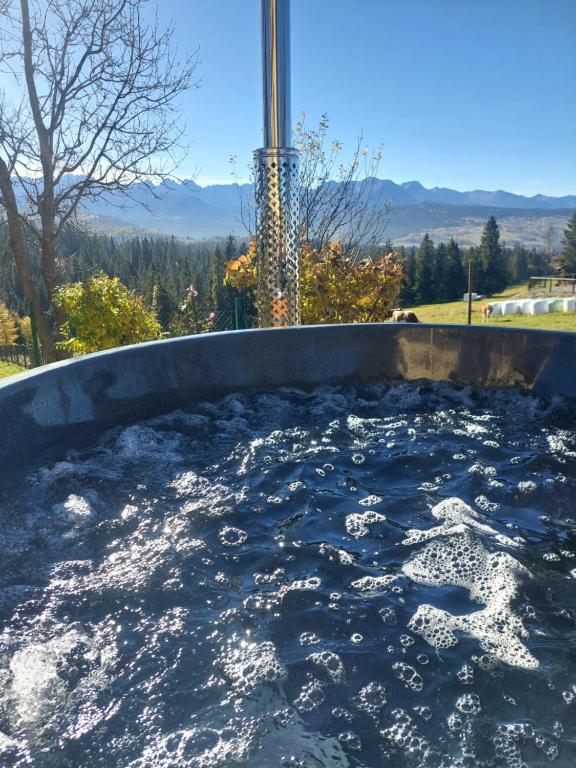 a hot tub filled with lots of water at Panoramiczny Wierch in Rzepiska