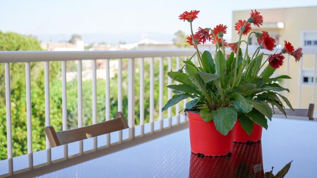 A balcony or terrace at APARTAMENT LO COR DEL DELTA