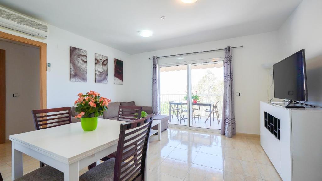 A television and/or entertainment centre at APARTAMENT LO COR DEL DELTA