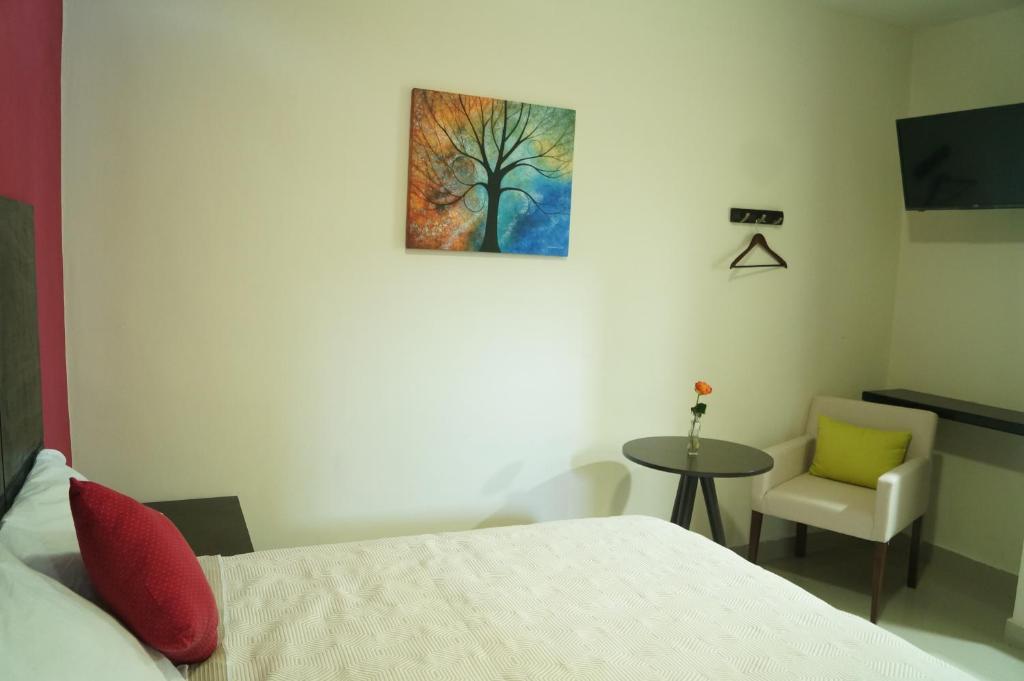Postel nebo postele na pokoji v ubytování Hotel Casa Palomino