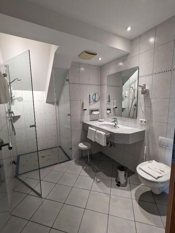 Koupelna v ubytování Hotel Angerbräu