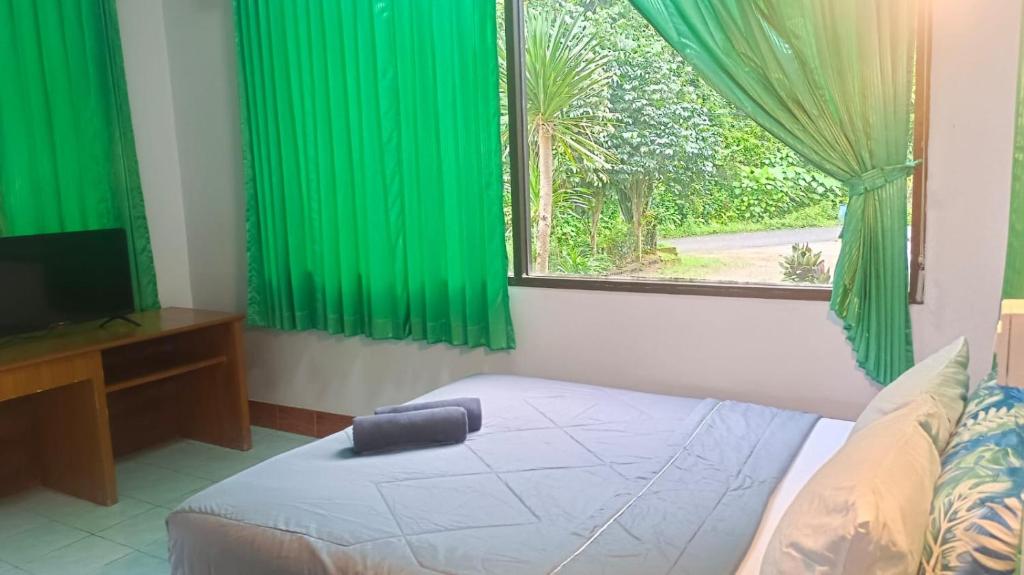 Postel nebo postele na pokoji v ubytování Mountain View Hostel - Krabi Airport near Wat ThamSuea