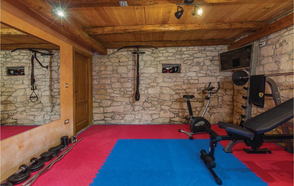 Centrum fitness w obiekcie Nice Home In Krsan With Kitchen
