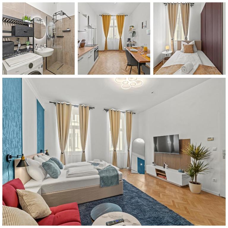 Posteľ alebo postele v izbe v ubytovaní Zentrale, stilvolle und gemütliche Wohnung