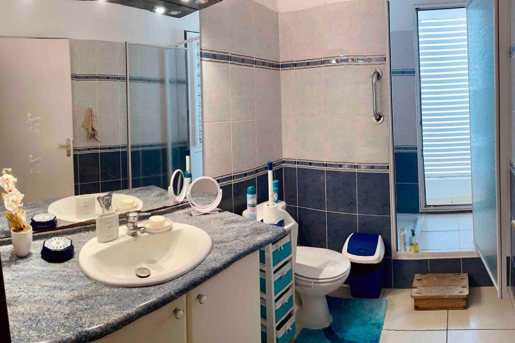 Koupelna v ubytování Appartement Floralia, T3 près du Jardin de Balata