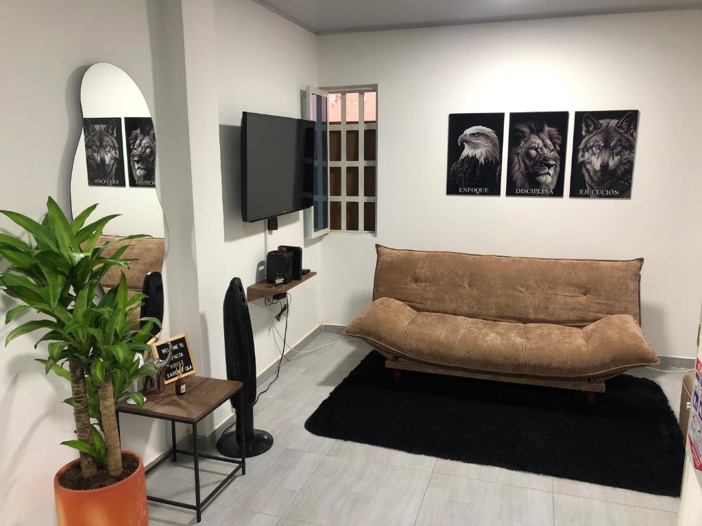 Posezení v ubytování Acogedor y Amplio Apartamento 102 El Jardin