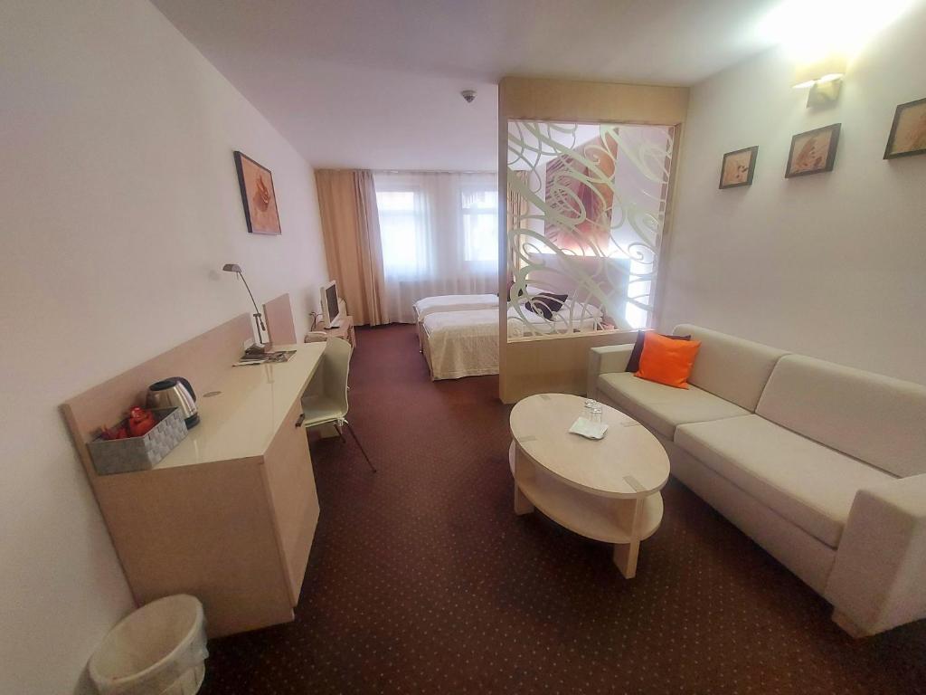 Posezení v ubytování Hotel Slamený Dom & SPA