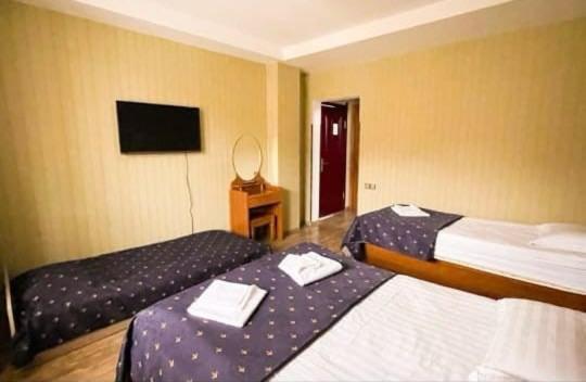 Postel nebo postele na pokoji v ubytování Hotel in Bakuriani