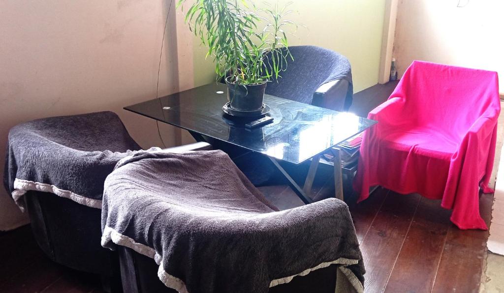 Posezení v ubytování Hostel des 3 sources