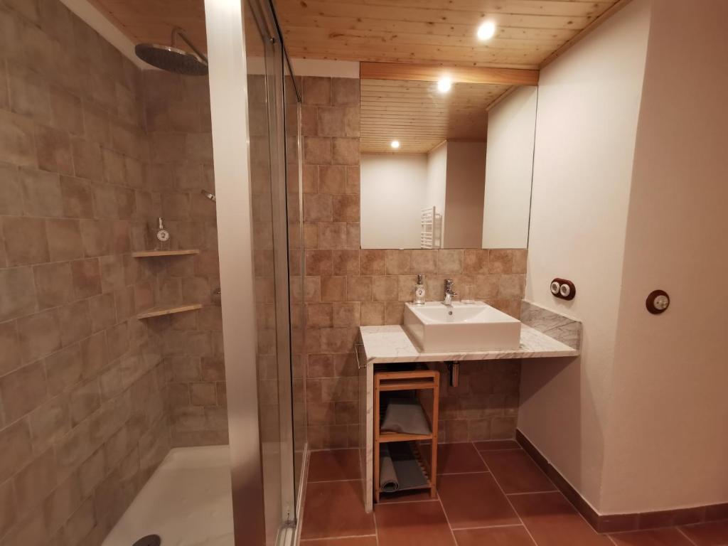 Koupelna v ubytování Ca la Pubilla