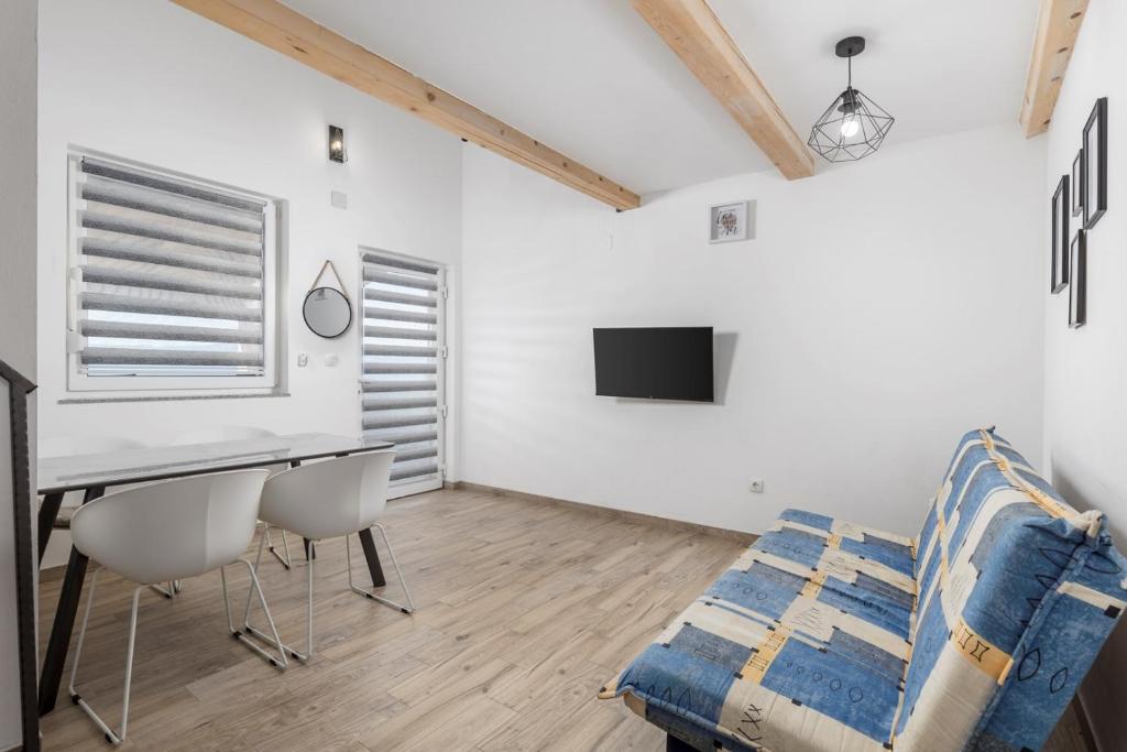 Televízia a/alebo spoločenská miestnosť v ubytovaní Villa Vuka