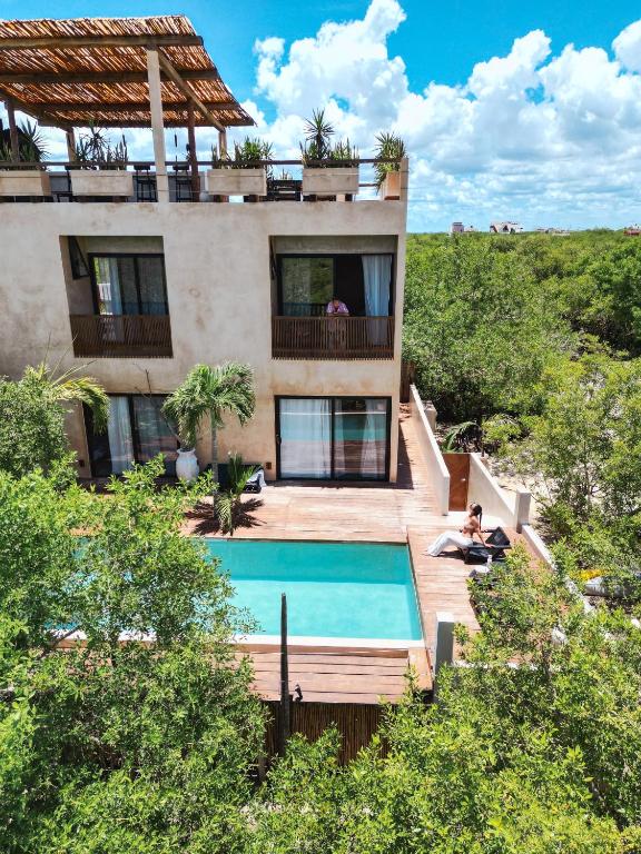 Bazén v ubytování Piquete Holbox nebo v jeho okolí