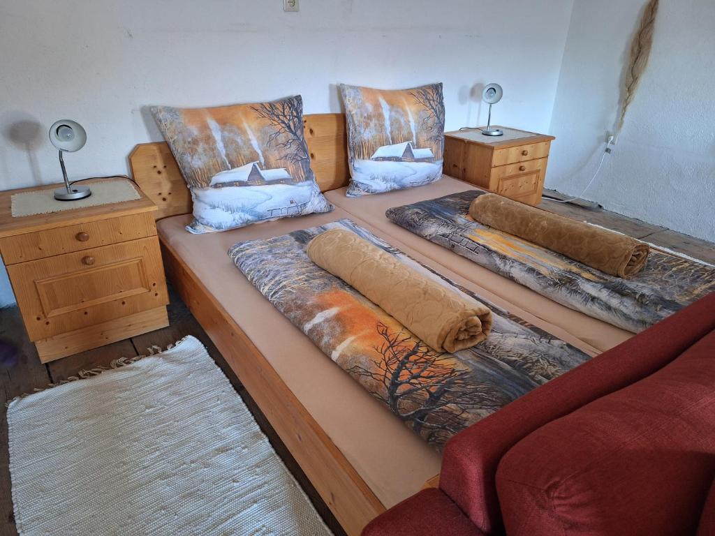 Postel nebo postele na pokoji v ubytování Adlerhütte