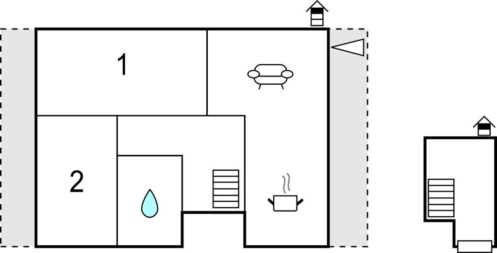 Půdorys ubytování Two-Bedroom Apartment In Komarna