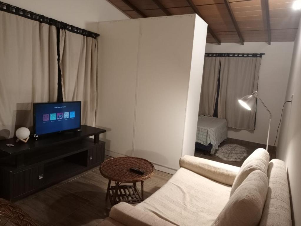 TV a/nebo společenská místnost v ubytování Habitación tipo monoambiente