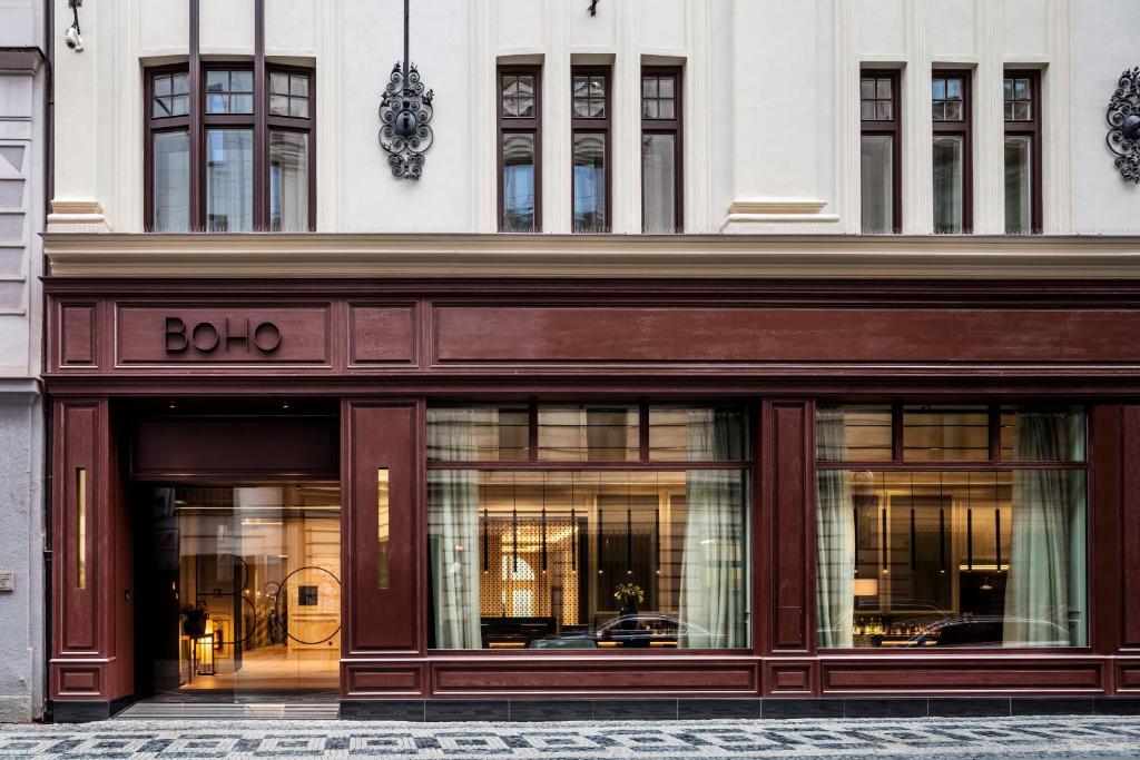 a store front of a building with windows at BoHo Prague Hotel - Small Luxury Hotels in Prague