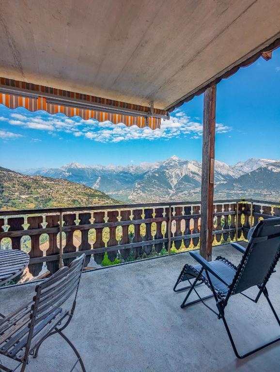 Apt Veysonnaz avec terrasse et vue imprenable - Resim 29