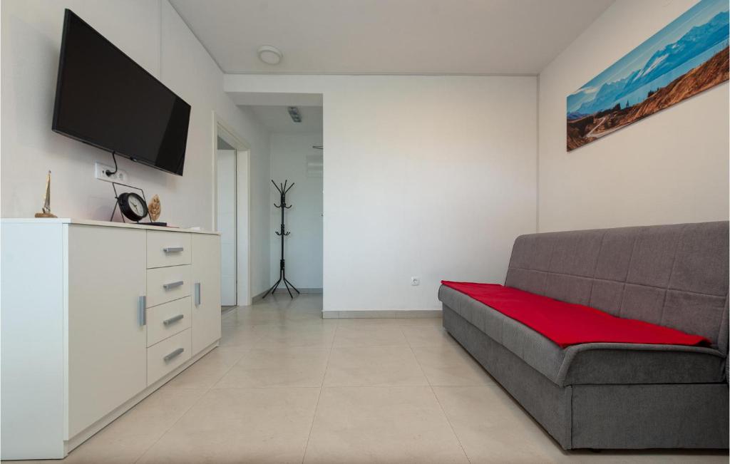 Televízia a/alebo spoločenská miestnosť v ubytovaní Nice Apartment In Bibinje With Wifi