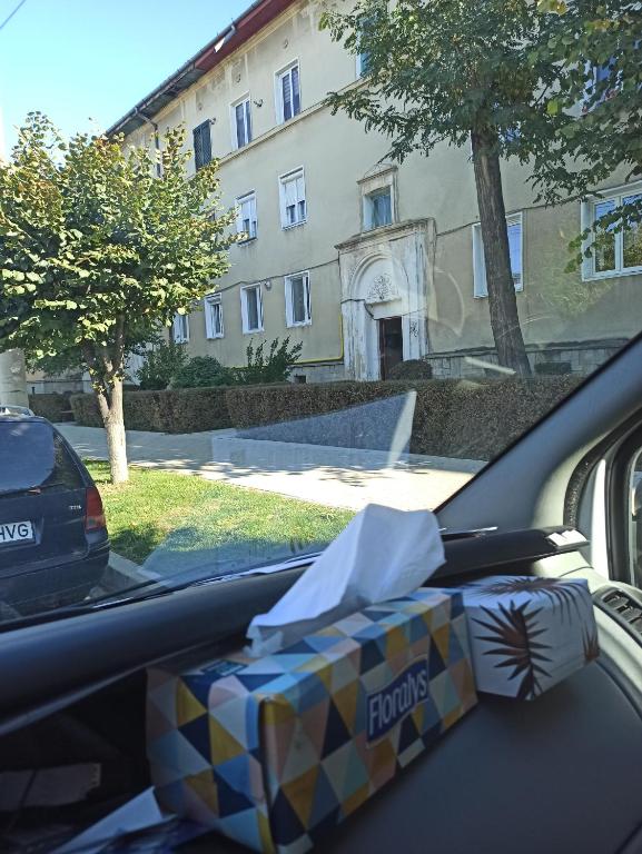 a box on the hood of a car at Apartament Alexandru, B-dul Oituz, bloc 4, apartament 26, județ Bacău in Onești