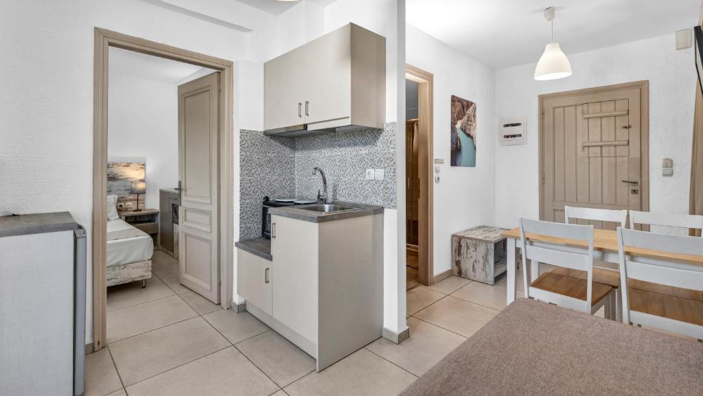 Kuchyň nebo kuchyňský kout v ubytování Erato Hotel
