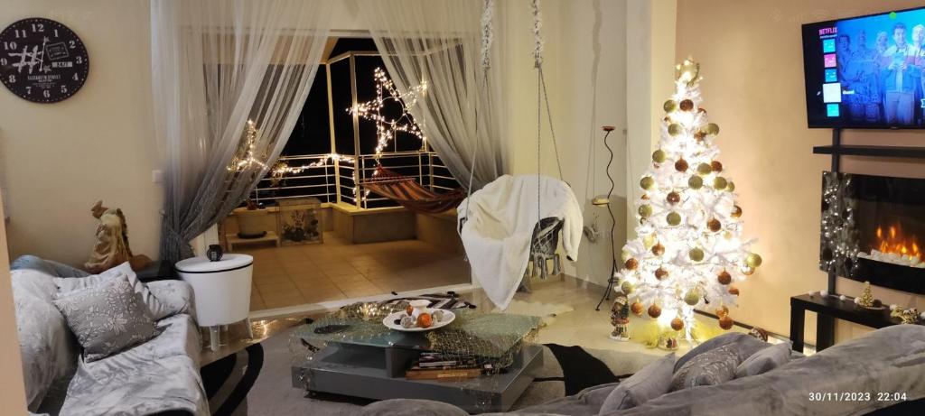 TV a/nebo společenská místnost v ubytování Delphitea Philoxenia