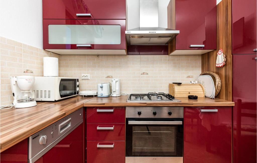 Kuchyň nebo kuchyňský kout v ubytování Pet Friendly Apartment