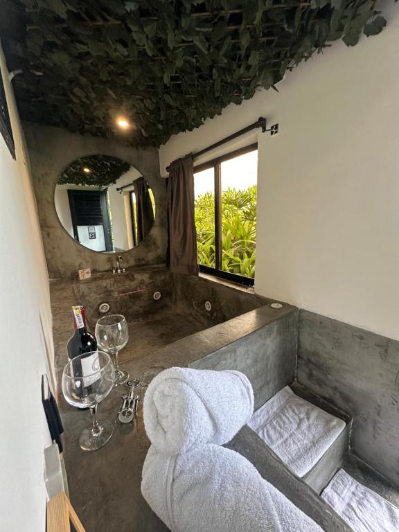Postel nebo postele na pokoji v ubytování Eco Hotel La Colina Mirador