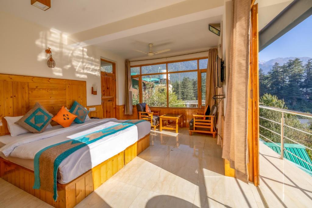 Postel nebo postele na pokoji v ubytování Hide-in Old Manali