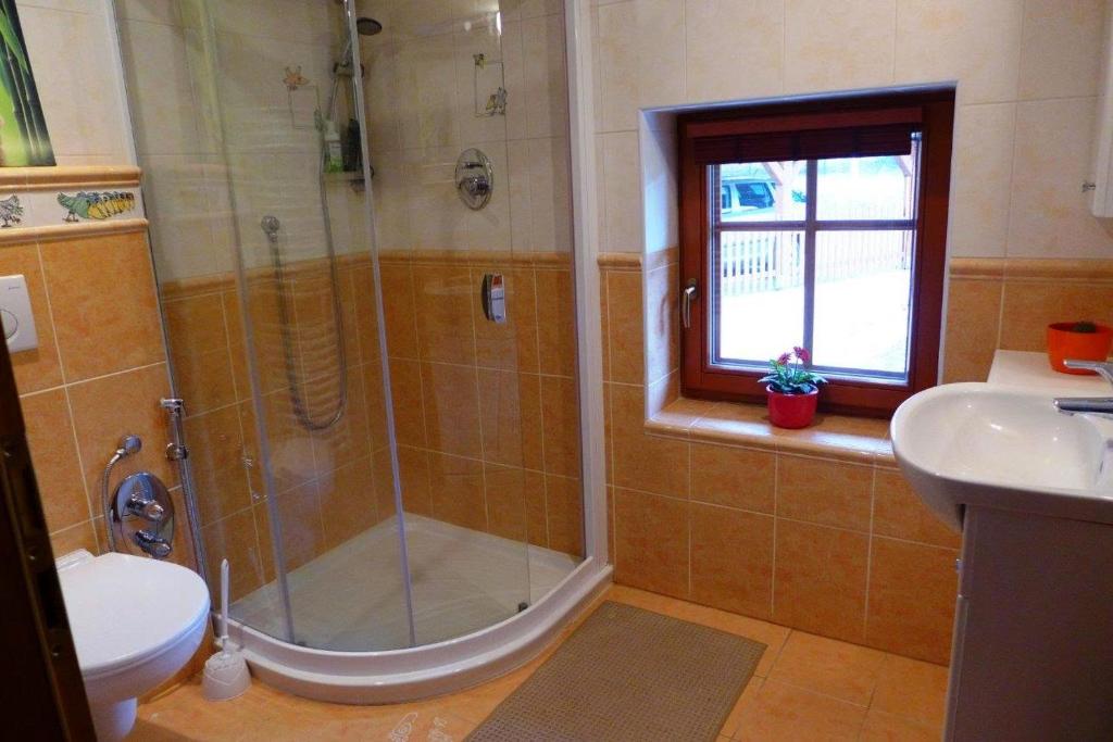 Koupelna v ubytování Guest House Sněžník