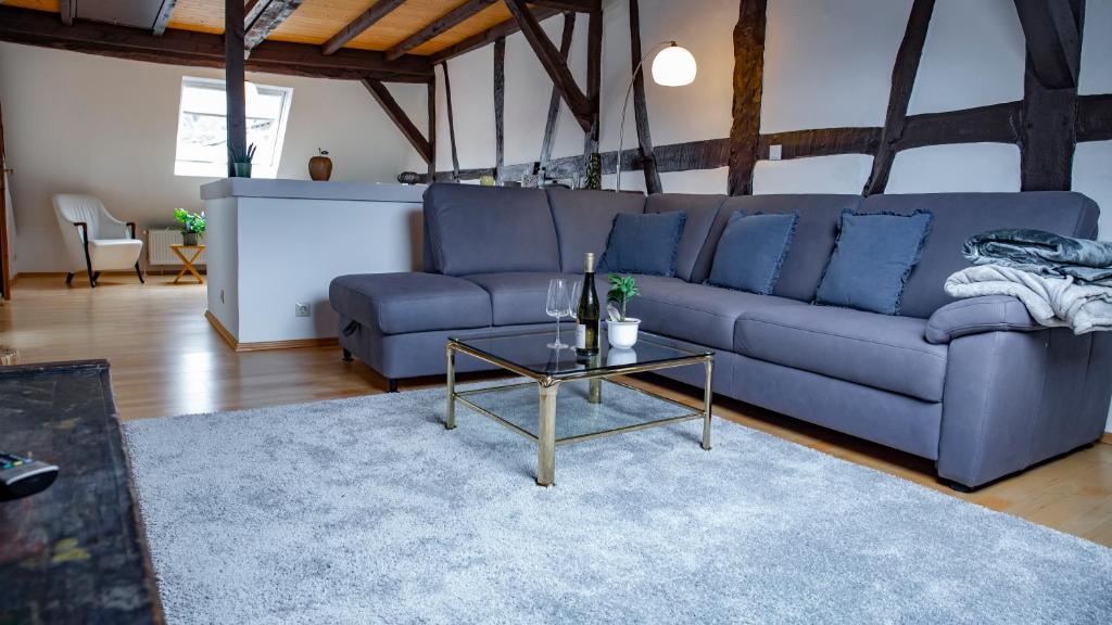 Χώρος καθιστικού στο Ferienhaus zum Kompeskopf - mit Moselblick