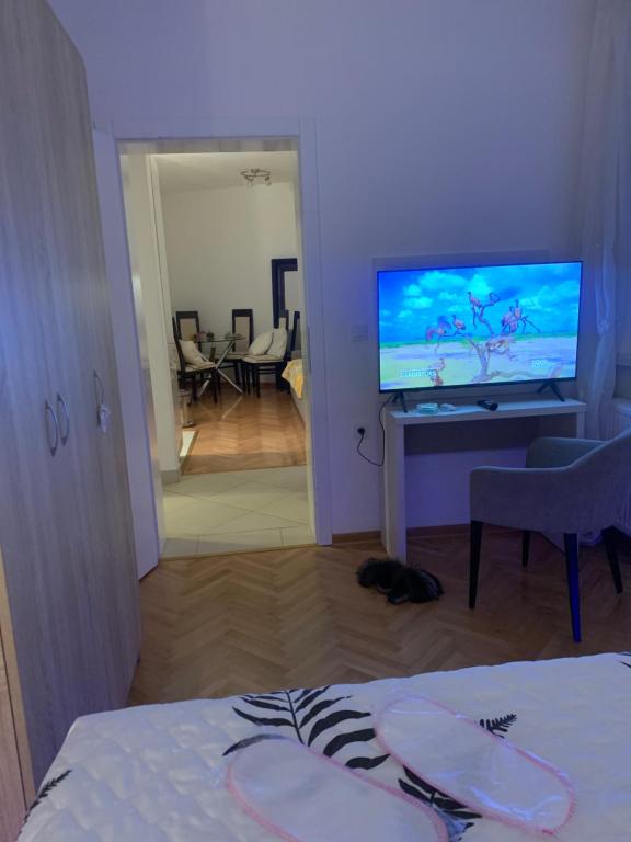 TV a/nebo společenská místnost v ubytování Petra Apartments