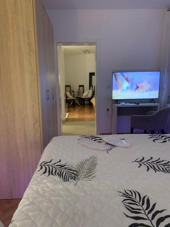 TV a/nebo společenská místnost v ubytování Petra Apartments