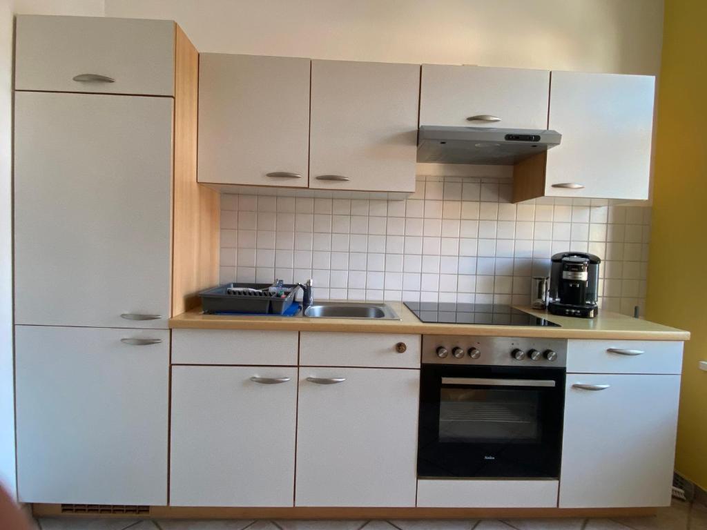 Kuchyň nebo kuchyňský kout v ubytování Apartment Altstadt-Panorama