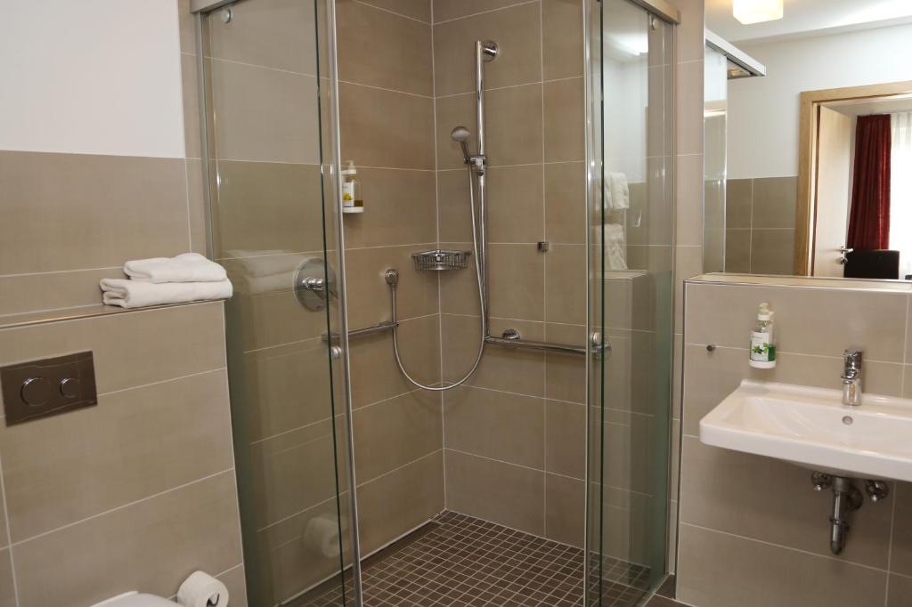 Koupelna v ubytování Hotel Lindleinsmühle