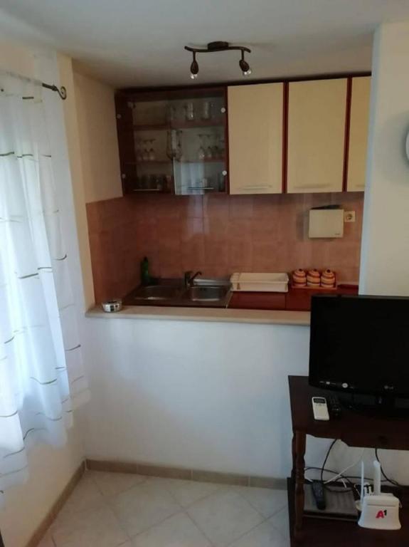 Kuchyň nebo kuchyňský kout v ubytování Apartments Marino