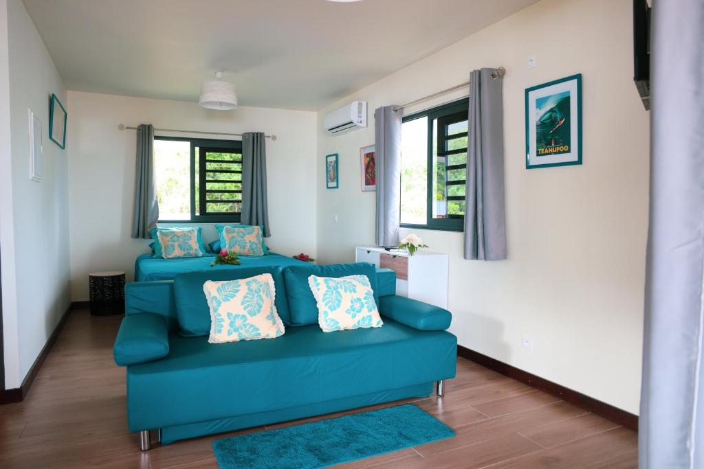 Posezení v ubytování Teahupo'o Wave Lodge