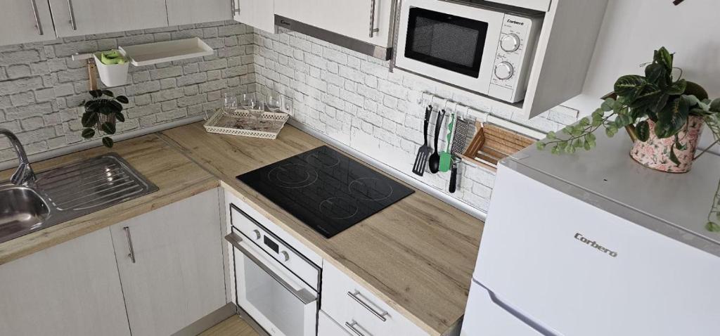 Kuchyň nebo kuchyňský kout v ubytování Apartamentos Tocororo