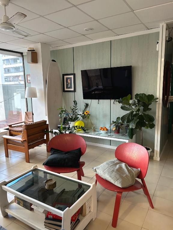 TV a/nebo společenská místnost v ubytování NC Hostel