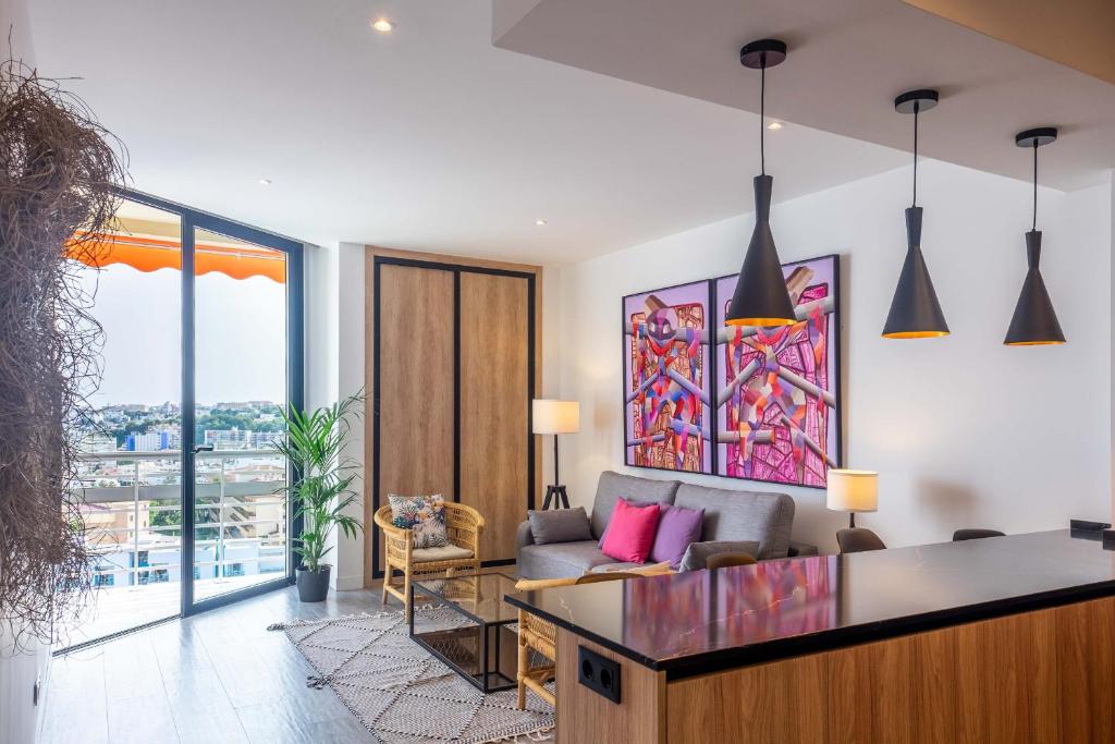 Posezení v ubytování Fabuloso apartamento con increíbles vistas al mar