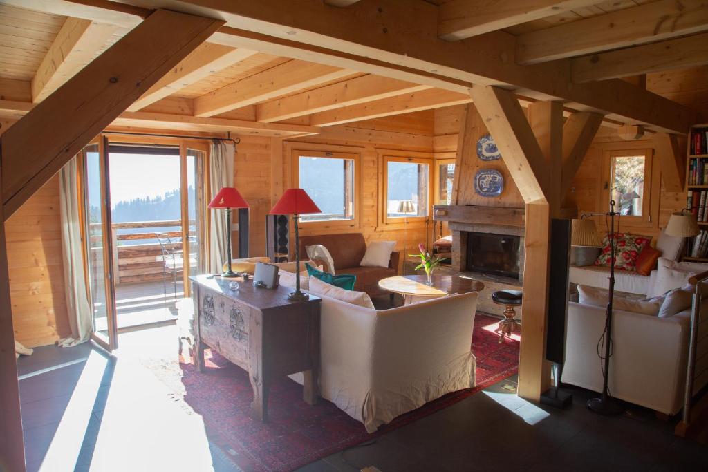 Posezení v ubytování Big luxury Chalet with amazing view