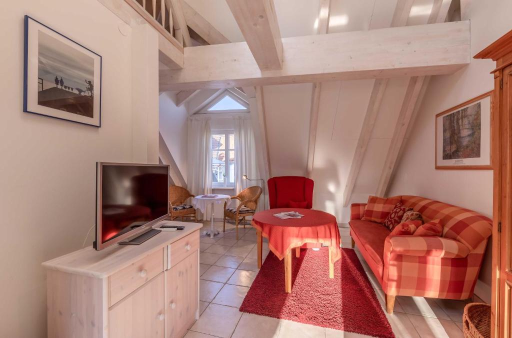 Posezení v ubytování Altstadt-Traum - gemütliche Maisonette- Ferienwohnung in der Warener Altstadt
