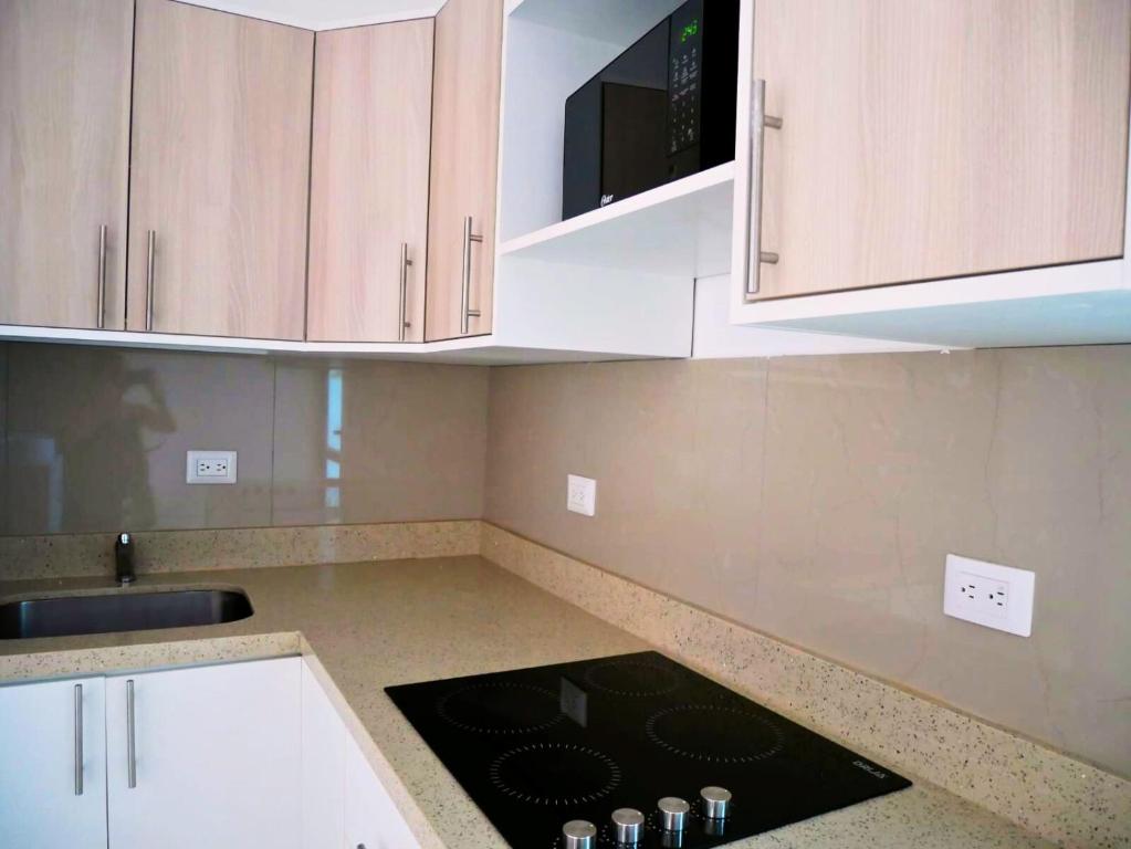 Kuchyň nebo kuchyňský kout v ubytování Nikla's apartment