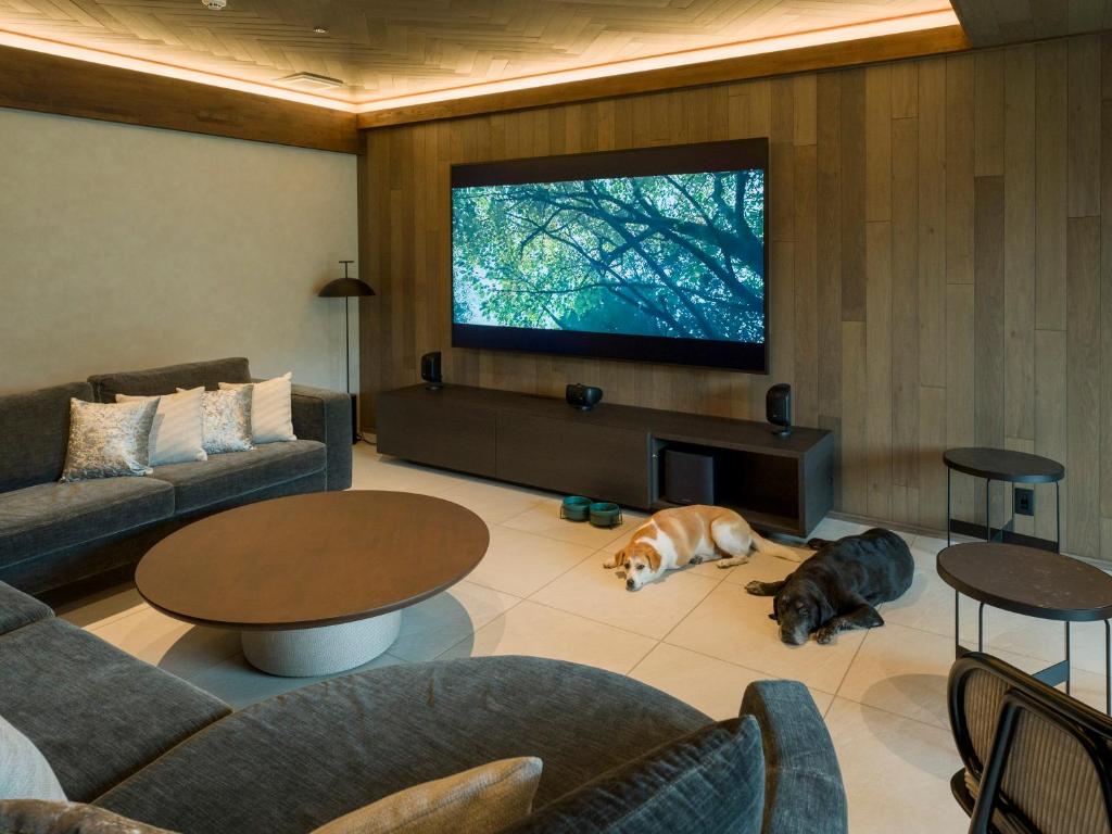 TV a/nebo společenská místnost v ubytování Rakuten STAY TERRACE Hakone Kowakudani