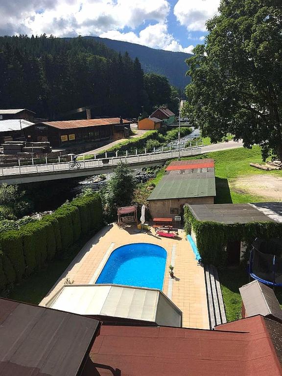 Widok na góry z tego pensjonatu