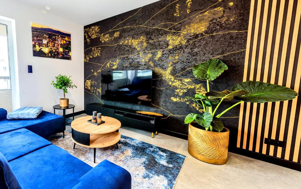 Χώρος καθιστικού στο Vegas - Apartament Plaza Tower - Targi Kielce - Faktura VAT - INVOICE - Air Condition