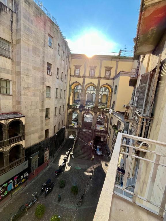 a view of a building with a hallway between two buildings at Prospettiva Medina in Naples